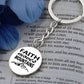 Faith Moves Mountains (Black) - Graphic Circle Keychain - Gift for Her - Gift for Him