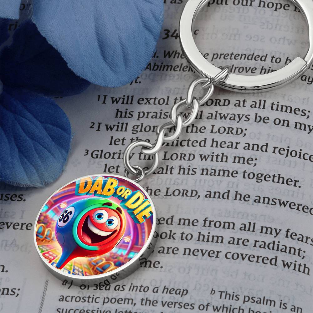 Dab Or Die - Circle Keychain - Gift for Her - Gift for Him