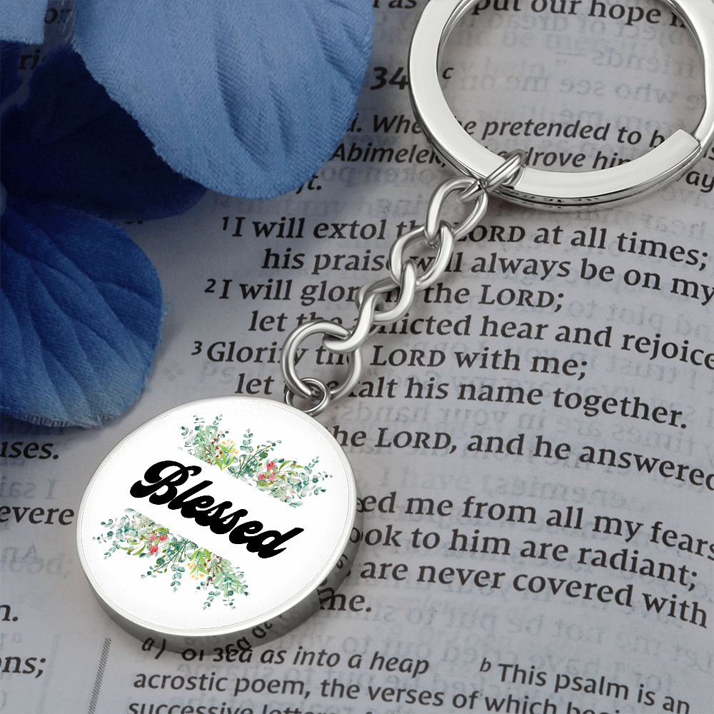 Blessed Graphic Circle Keychain – Gift for Her - Gift for Him