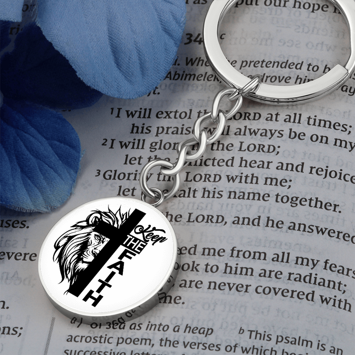 Keep The Faith Circle Keychain – Gift for Her - Gift for Him