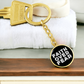 Faith Over Fear (White) - Graphic Circle Keychain - Gift for Her - Gift for Him