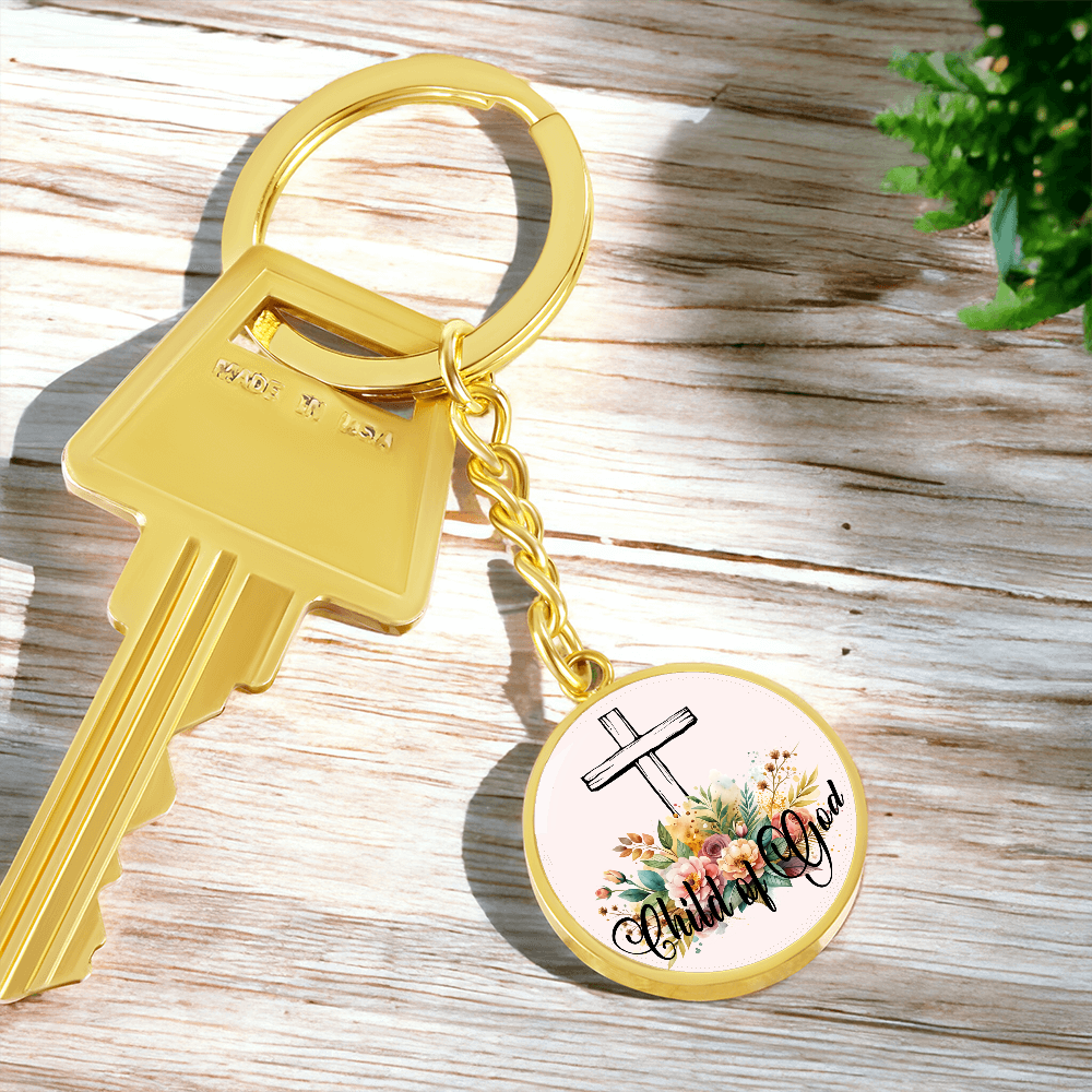 Child Of God- Graphic Circle Keychain - Gift for Her