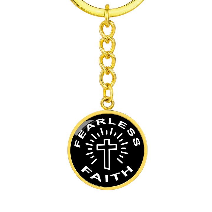 Fearless Faith Graphic Circle Keychain – Gift for Her - Gift for Him