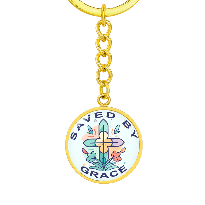 Saved By Grace Circle Keychain – Gift for Her