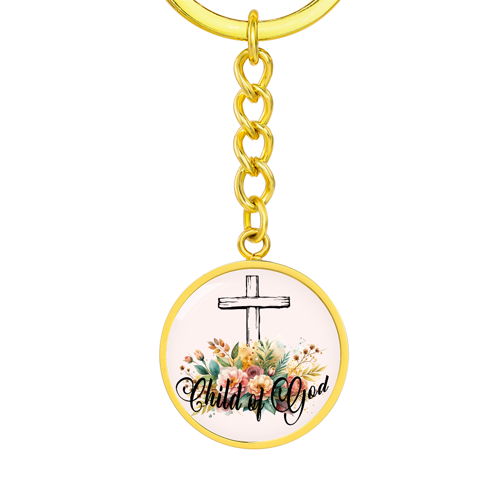 Child Of God- Graphic Circle Keychain - Gift for Her