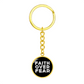 Faith Over Fear (White) - Graphic Circle Keychain - Gift for Her - Gift for Him