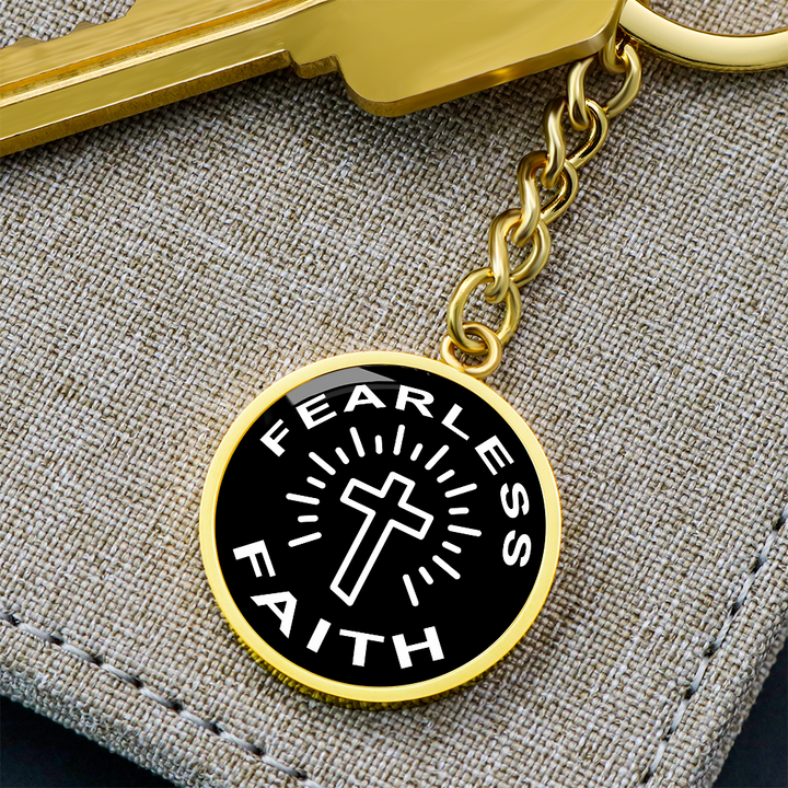 Fearless Faith Graphic Circle Keychain – Gift for Her - Gift for Him