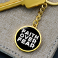 Faith Over Fear (White) - Graphic Circle Keychain - Gift for Her - Gift for Him