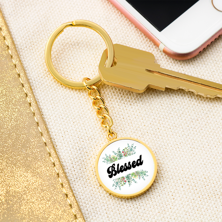 Blessed Graphic Circle Keychain – Gift for Her - Gift for Him