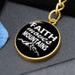 Faith Moves Mountains (White) - Graphic Circle Keychain - Gift for Her - Gift for Him