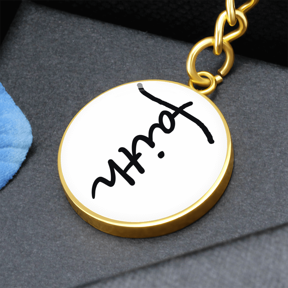 Faith (Black) – Graphic Circle Keychain – Gift for Her - Gift for Him