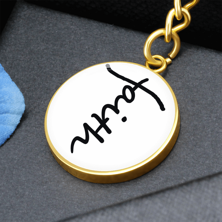 Faith (Black) – Graphic Circle Keychain – Gift for Her - Gift for Him