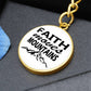 Faith Moves Mountains (Black) - Graphic Circle Keychain - Gift for Her - Gift for Him