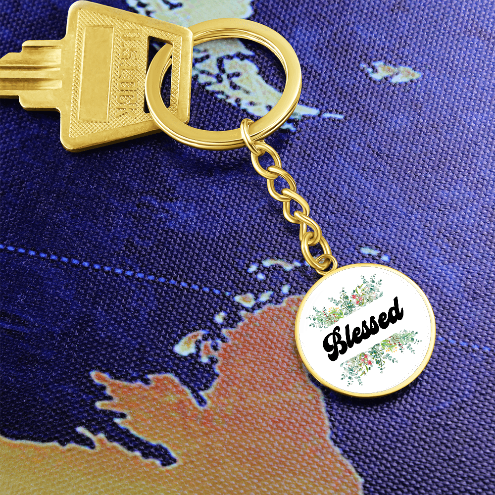 Blessed Graphic Circle Keychain – Gift for Her - Gift for Him