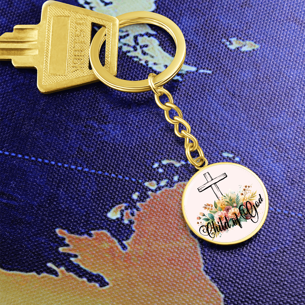 Child Of God- Graphic Circle Keychain - Gift for Her