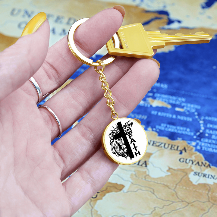 Keep The Faith Circle Keychain – Gift for Her - Gift for Him