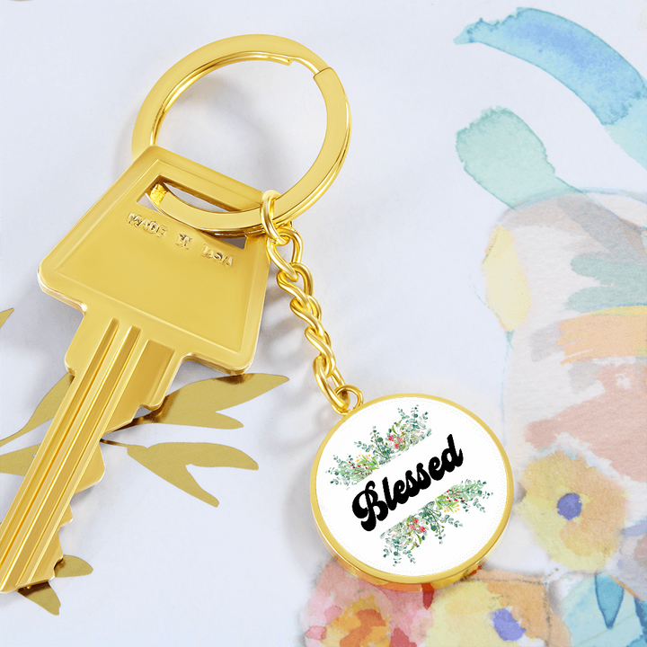 Blessed Graphic Circle Keychain – Gift for Her - Gift for Him