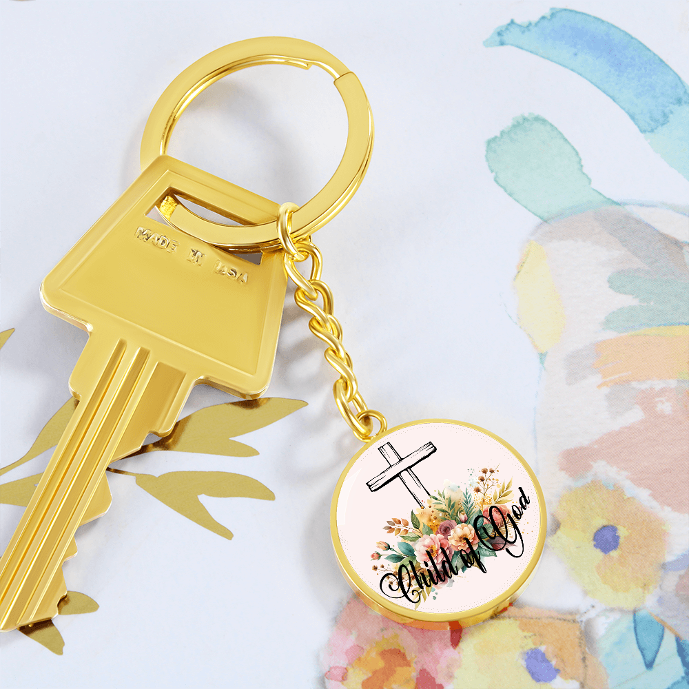 Child Of God- Graphic Circle Keychain - Gift for Her