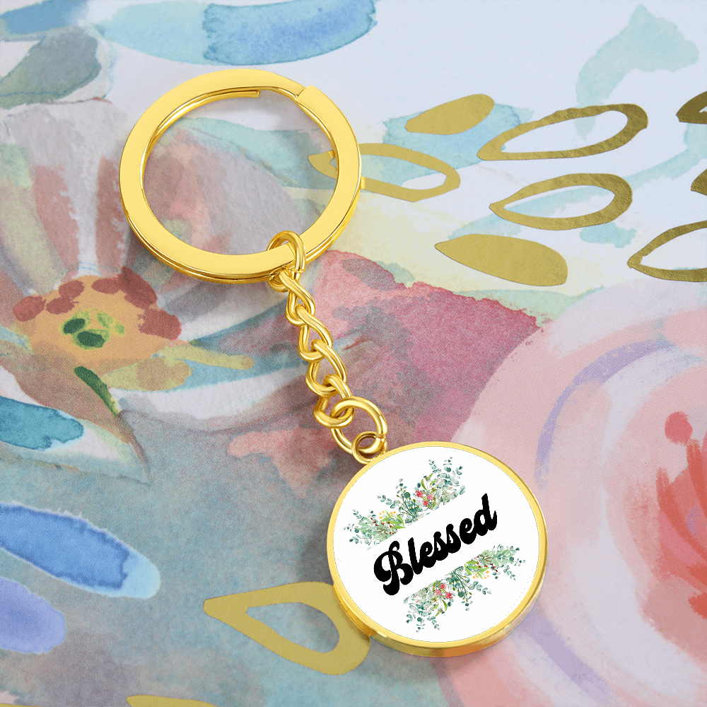 Blessed Graphic Circle Keychain – Gift for Her - Gift for Him