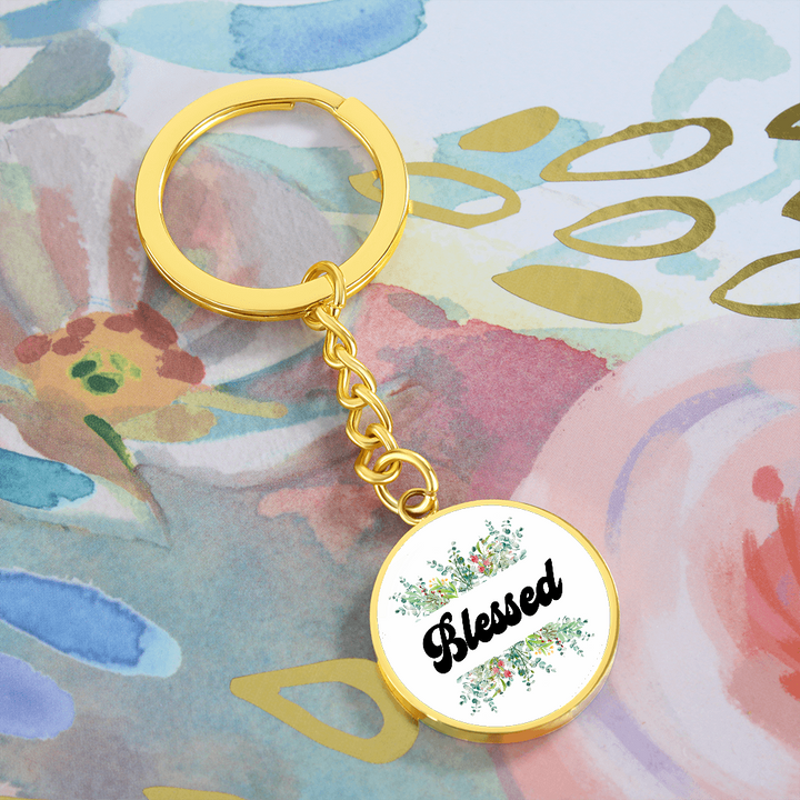 Blessed Graphic Circle Keychain – Gift for Her - Gift for Him