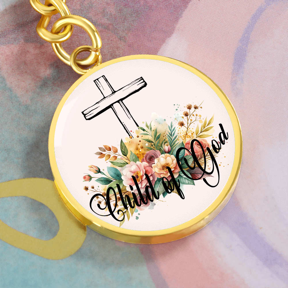 Child Of God- Graphic Circle Keychain - Gift for Her