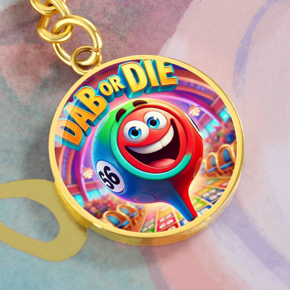 Dab Or Die - Circle Keychain - Gift for Her - Gift for Him