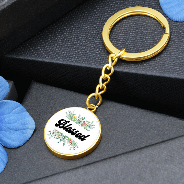 Blessed Graphic Circle Keychain – Gift for Her - Gift for Him