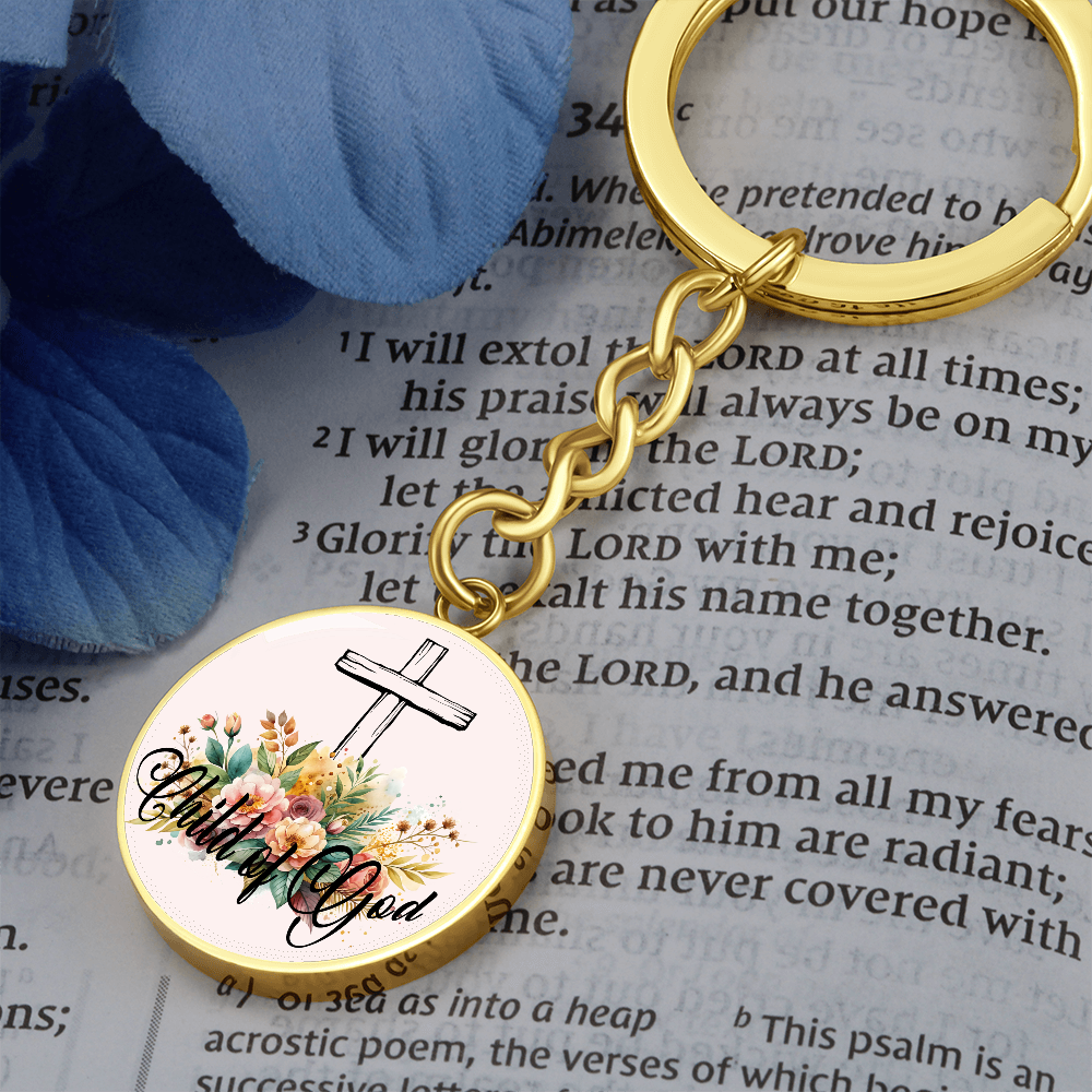 Child Of God- Graphic Circle Keychain - Gift for Her