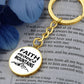 Faith Moves Mountains (Black) - Graphic Circle Keychain - Gift for Her - Gift for Him