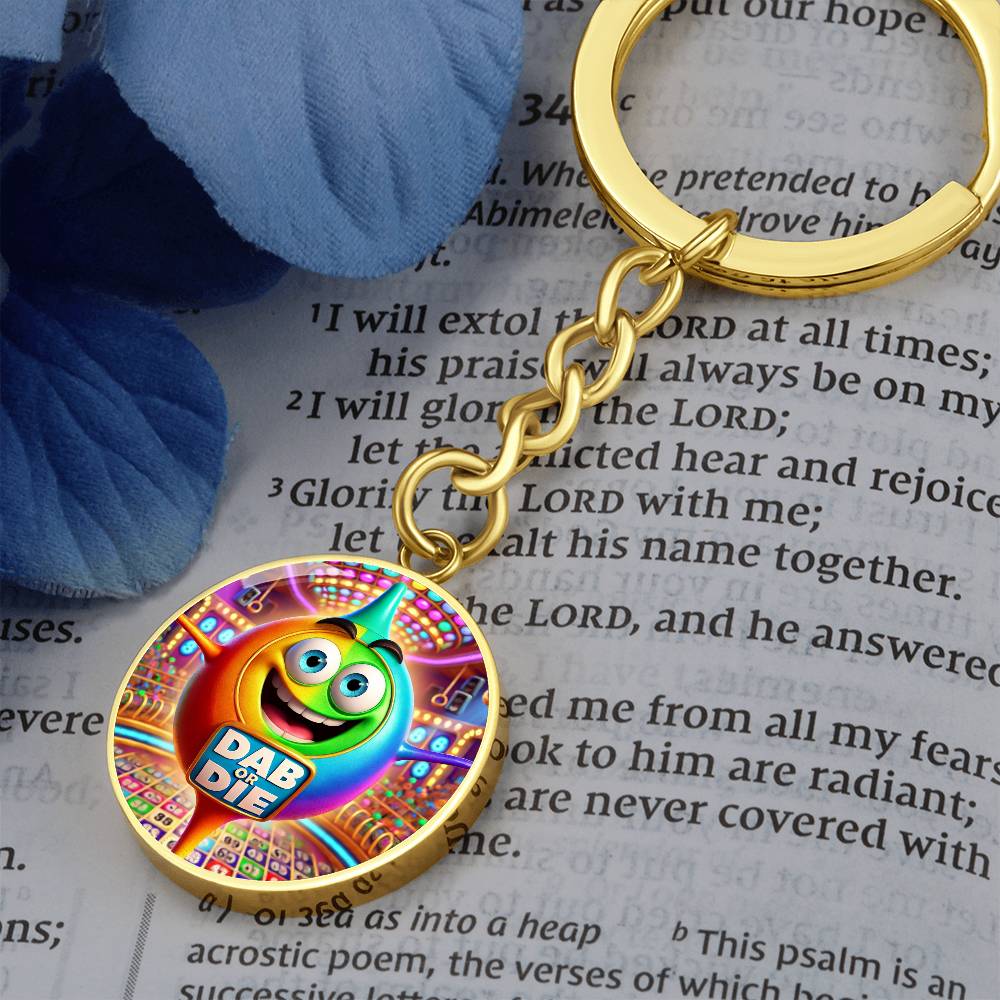 Dab Or Die – Circle Keychain – Gift for Her - Gift for Him
