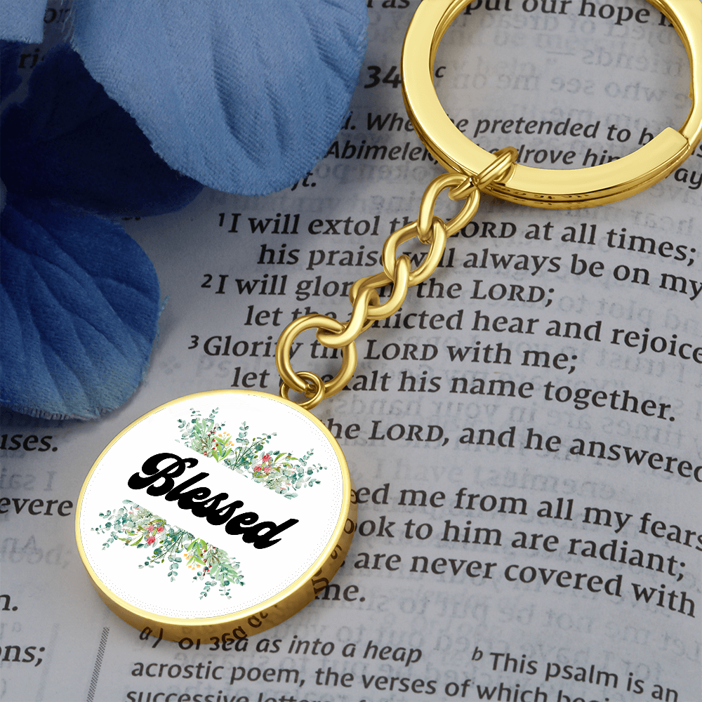 Blessed Graphic Circle Keychain – Gift for Her - Gift for Him