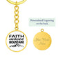 Faith Moves Mountains (Black) - Graphic Circle Keychain - Gift for Her - Gift for Him