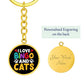 I Love Bingo And Cats - Circle Keychain - Gift for Her