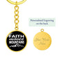 Faith Moves Mountains (White) - Graphic Circle Keychain - Gift for Her - Gift for Him
