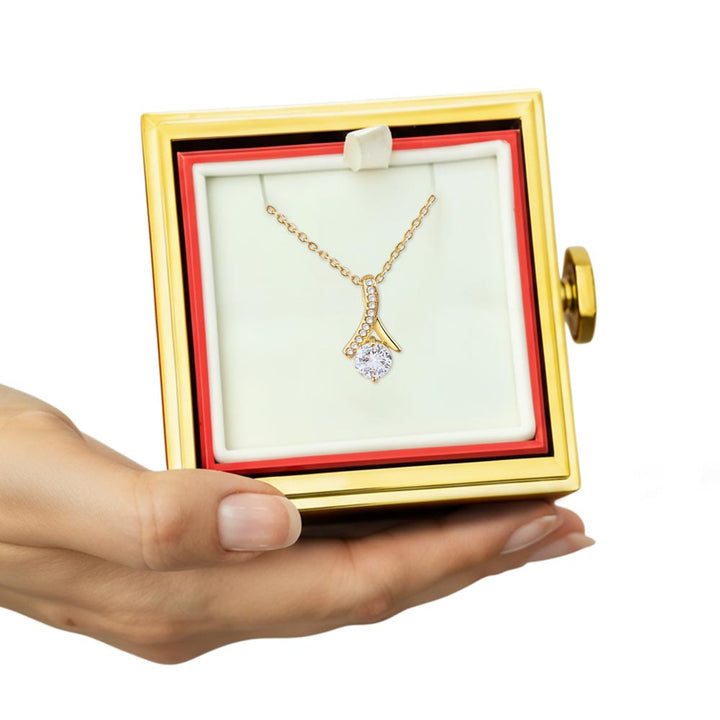 Alluring Beauty Necklace With Rotating Rose Gift Box – Gift for Her