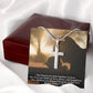To My Husband, Our Hearts Are Knit Together In Love - Happy Father's Day - Artisan Crafted Stainless Cross Necklace - Gift for Husband
