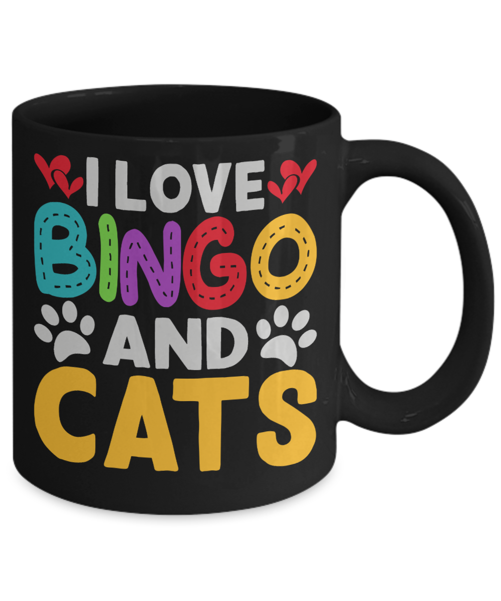 I Love Bingo And Cats - 11oz & 15oz Mug - Gift for Her - Gift for Him