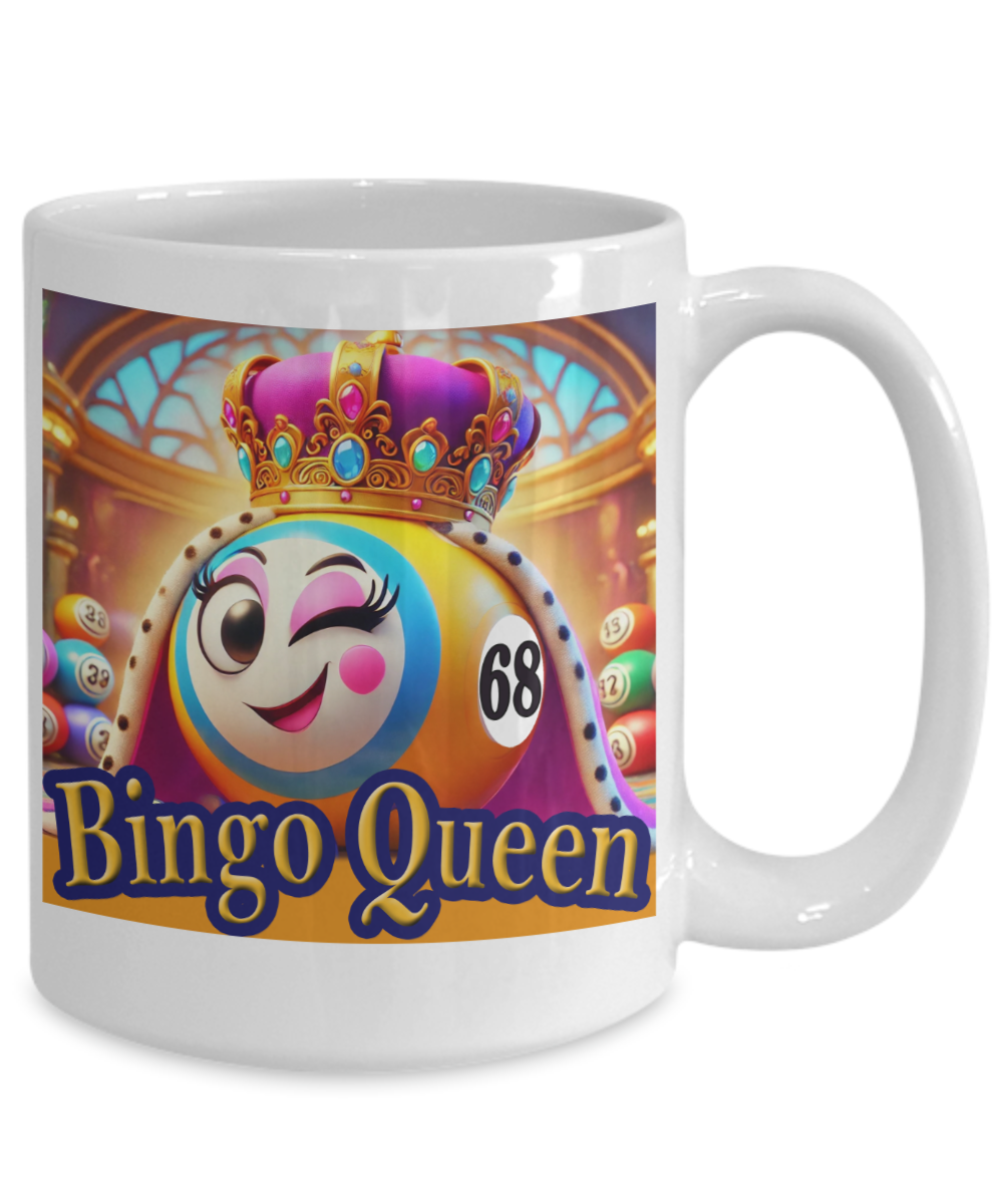 Bingo Queen - 11oz & 15oz Mug - Gift for Her - Gift for Him