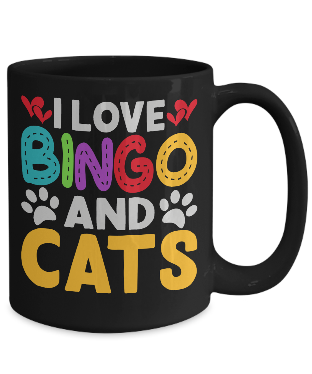 I Love Bingo And Cats - 11oz & 15oz Mug - Gift for Her - Gift for Him