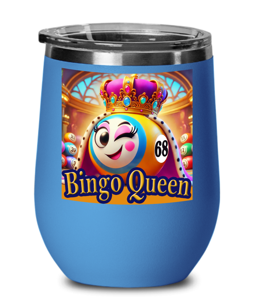 Bingo Queen - Wine Glass - Gift for Her