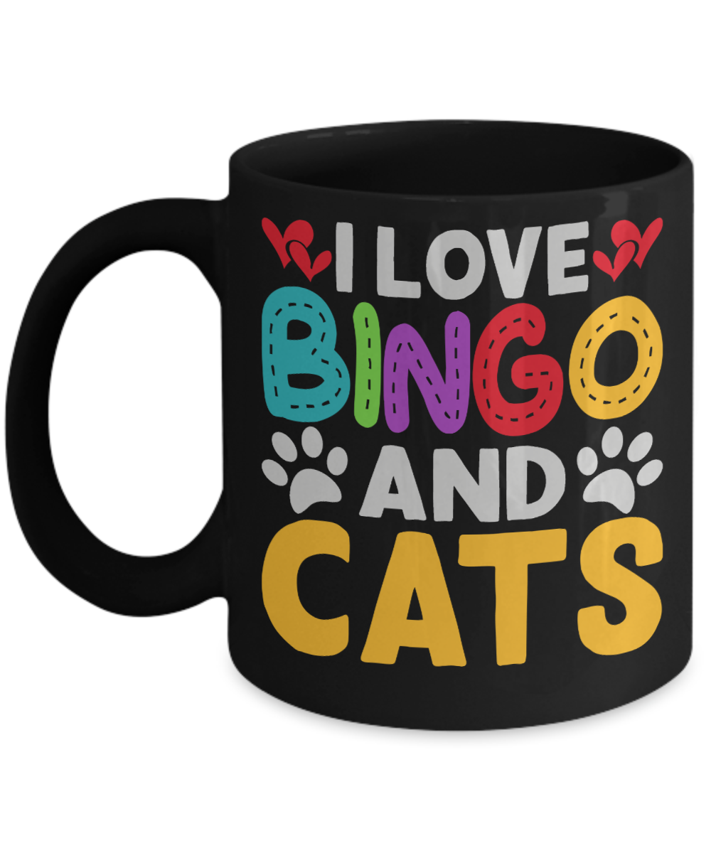 I Love Bingo And Cats - 11oz & 15oz Mug - Gift for Her - Gift for Him