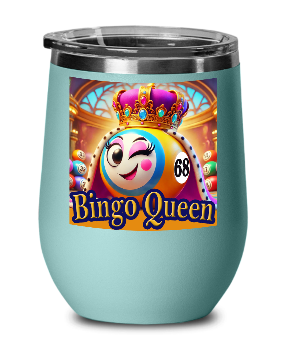 Bingo Queen - Wine Glass - Gift for Her