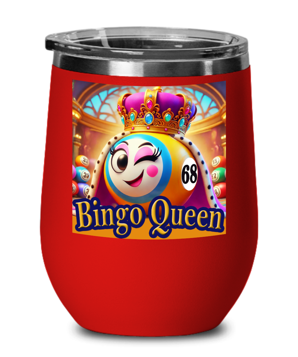 Bingo Queen - Wine Glass - Gift for Her