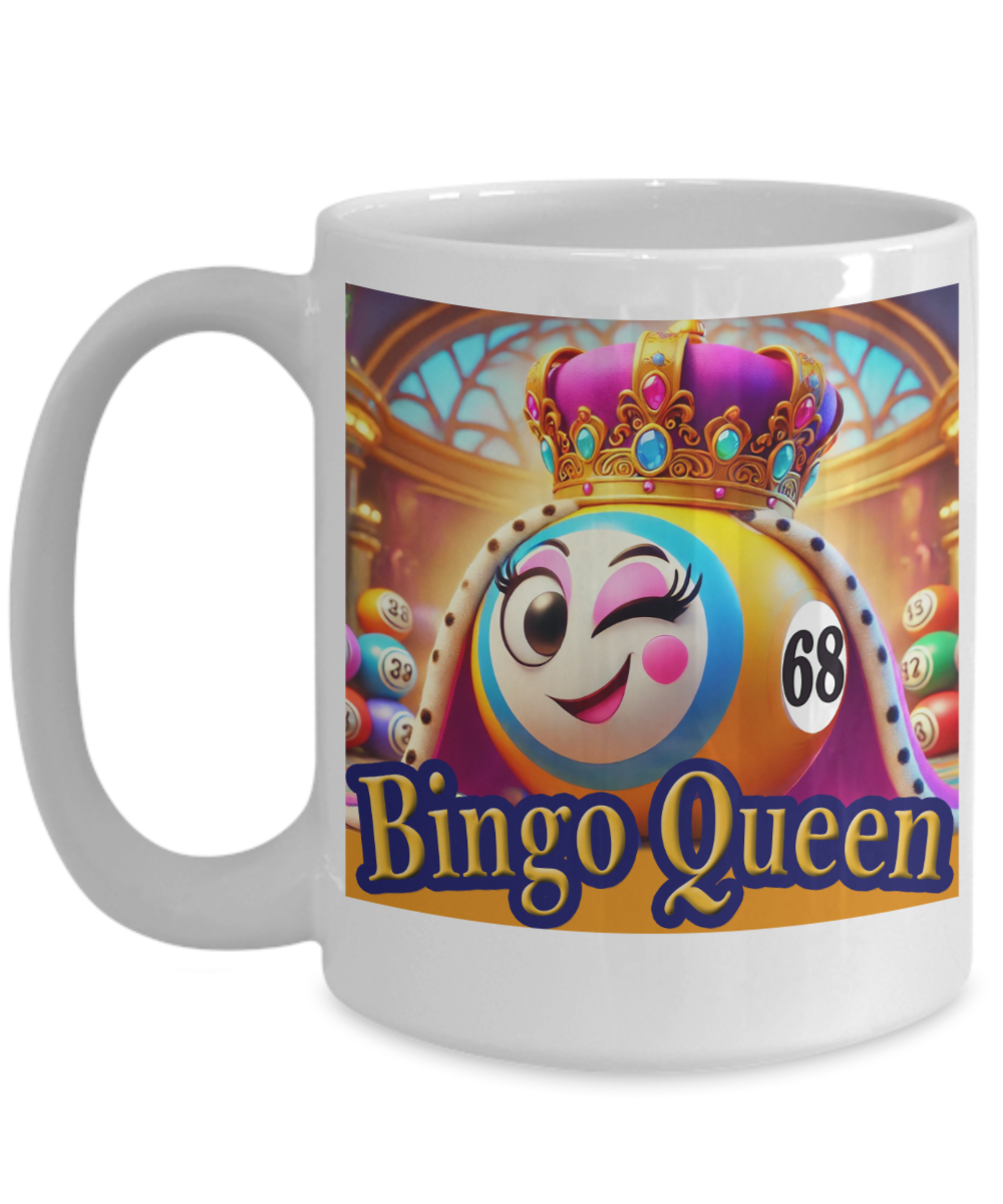 Bingo Queen - 11oz & 15oz Mug - Gift for Her - Gift for Him