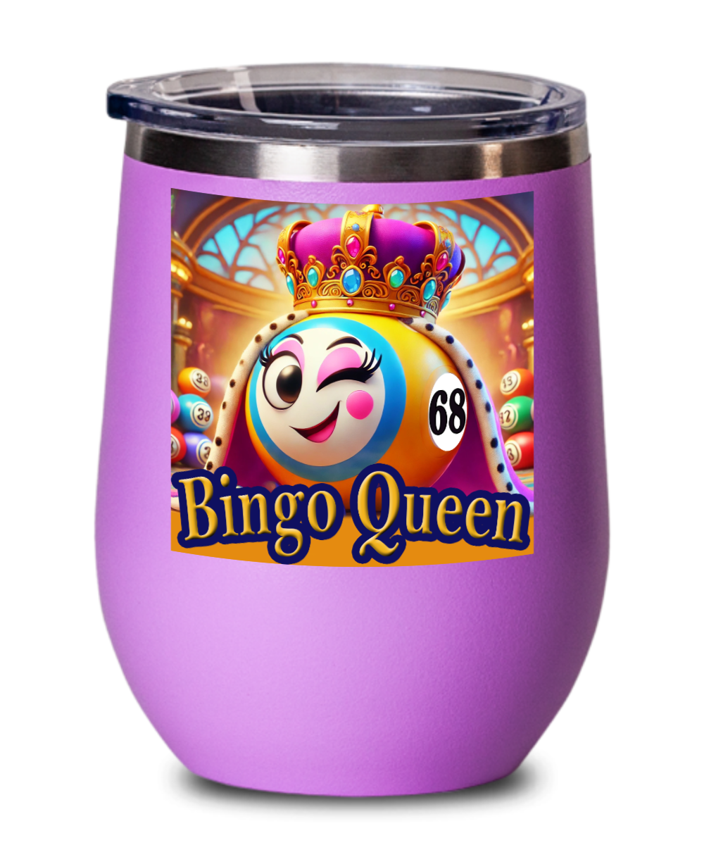 Bingo Queen - Wine Glass - Gift for Her