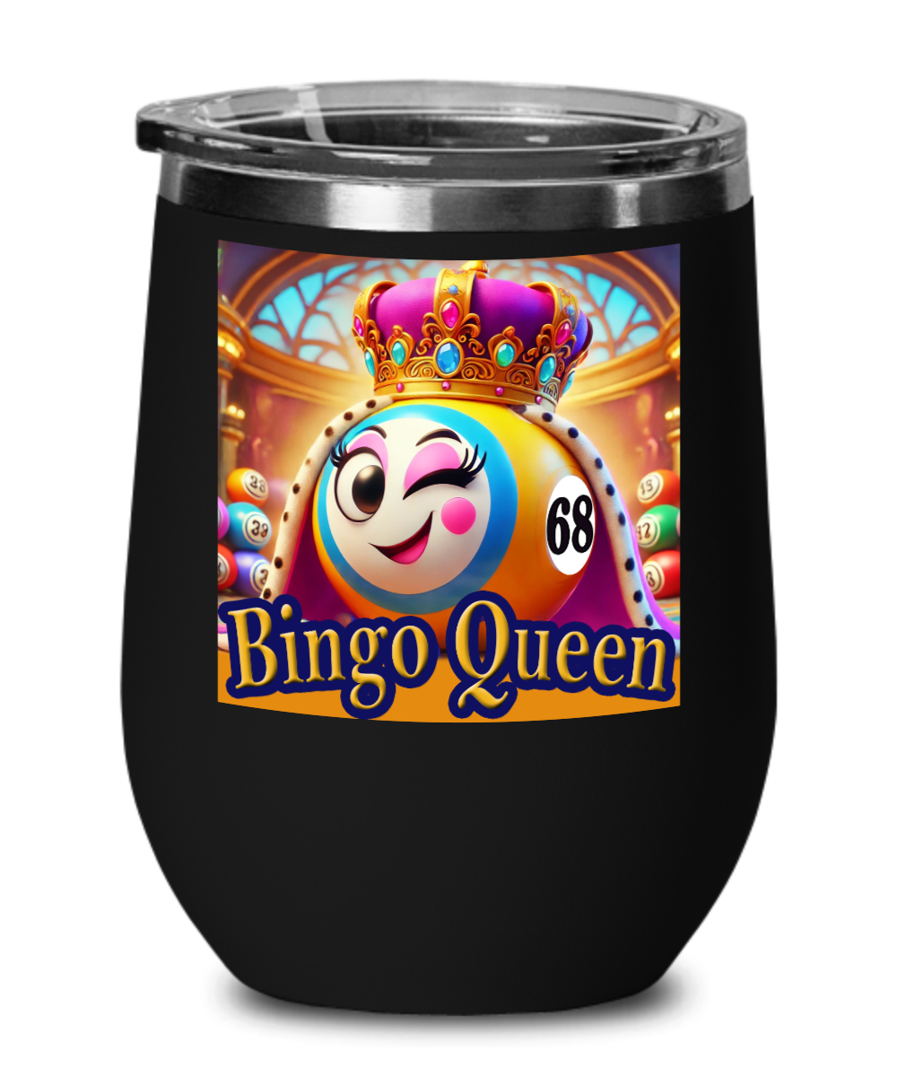 Bingo Queen - Wine Glass - Gift for Her