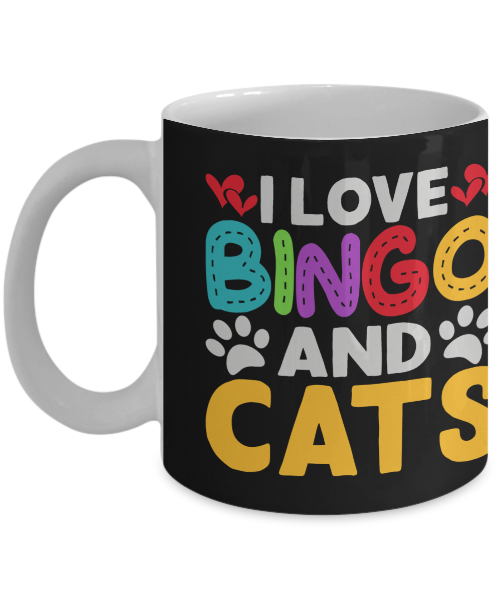 I Love Bingo And Cats - 11oz & 15oz Mug - Gift for Her - Gift for Him