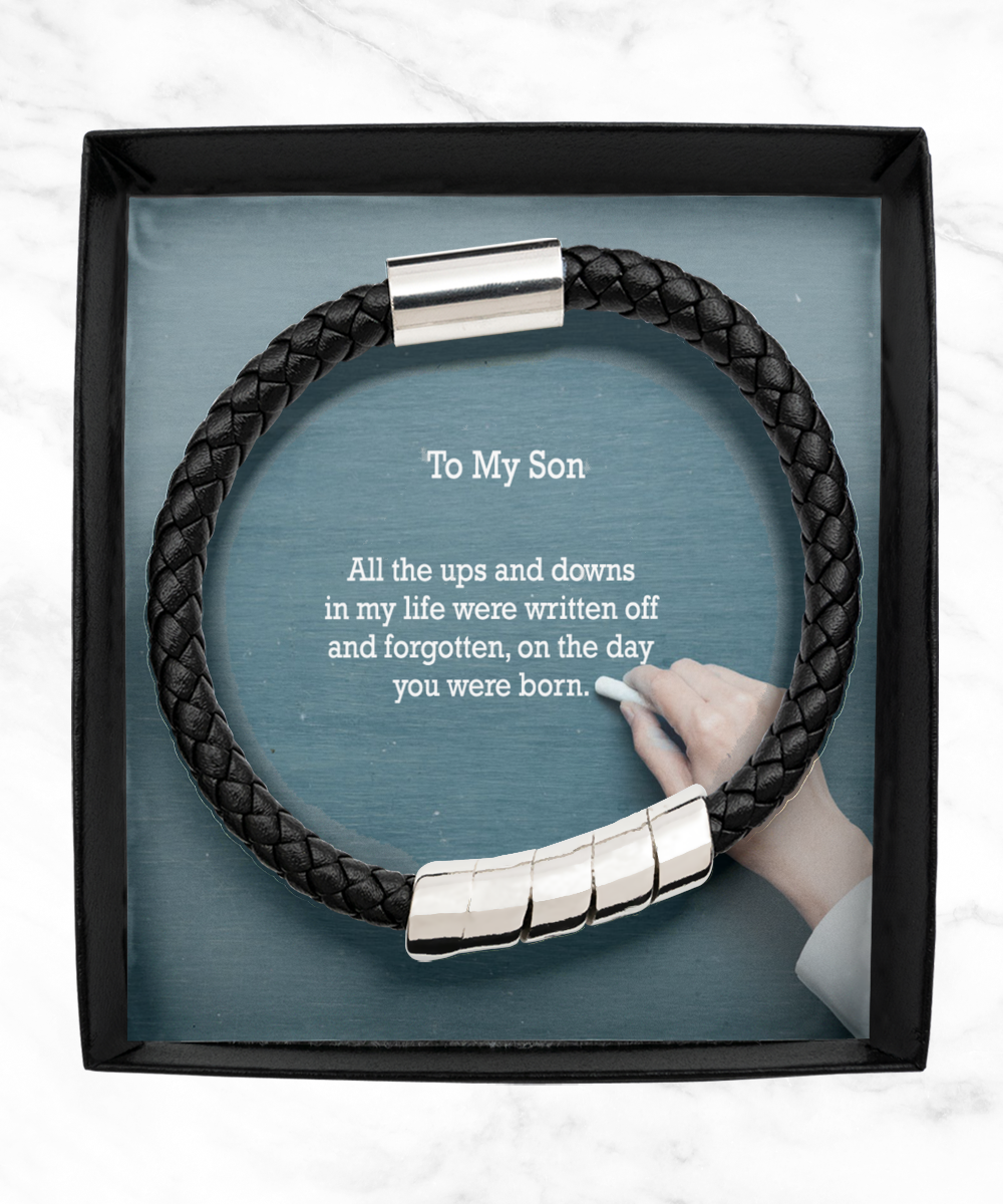 To My Son, All The Ups And Downs In My Life - Man Bracelet - Gift for Son