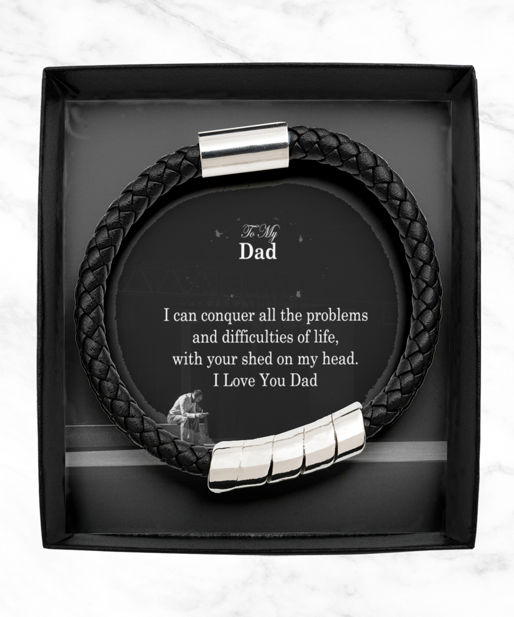 To My Dad, I Can Conquer All The Problems & Difficulties of Life - Man Bracelet - Gift for Dad