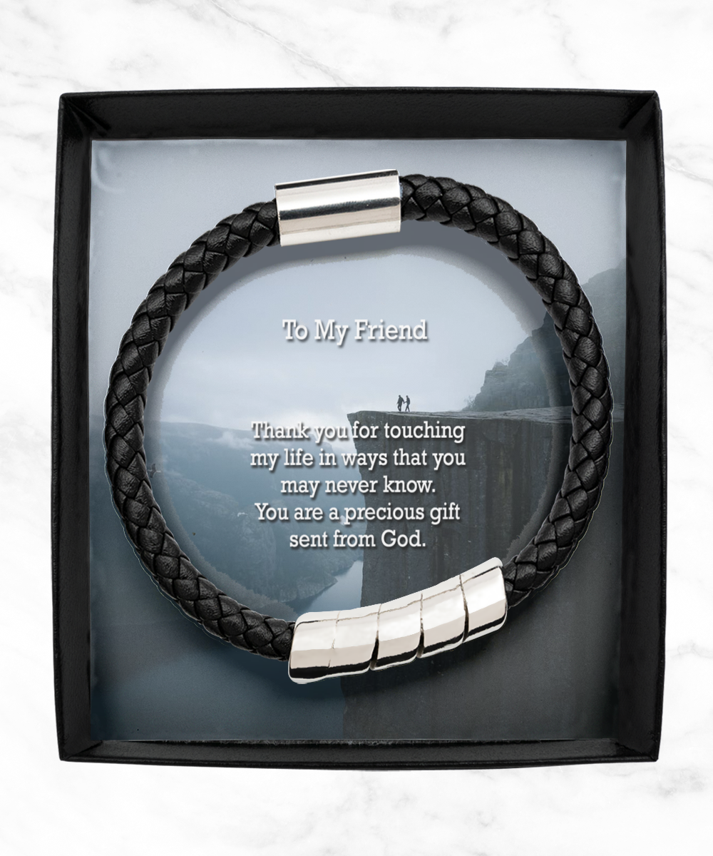 To My Friend, You Are a Precious Gift Sent From God - Man Bracelet - Gift for Friend